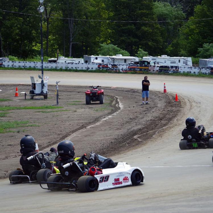 Go-kart racing on track